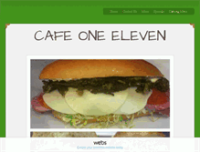 Tablet Screenshot of cafeoneeleven.com